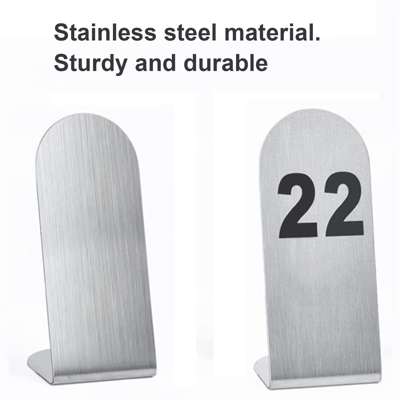 Tafelnummerkaarten 1-25 1-50 Metalen stapelbare tafelnummers staan voor restaurants en cafetaria's, cafés, bruiloften Tafelplaatskaarten, dubbelzijdige nummerkaarten (1 50