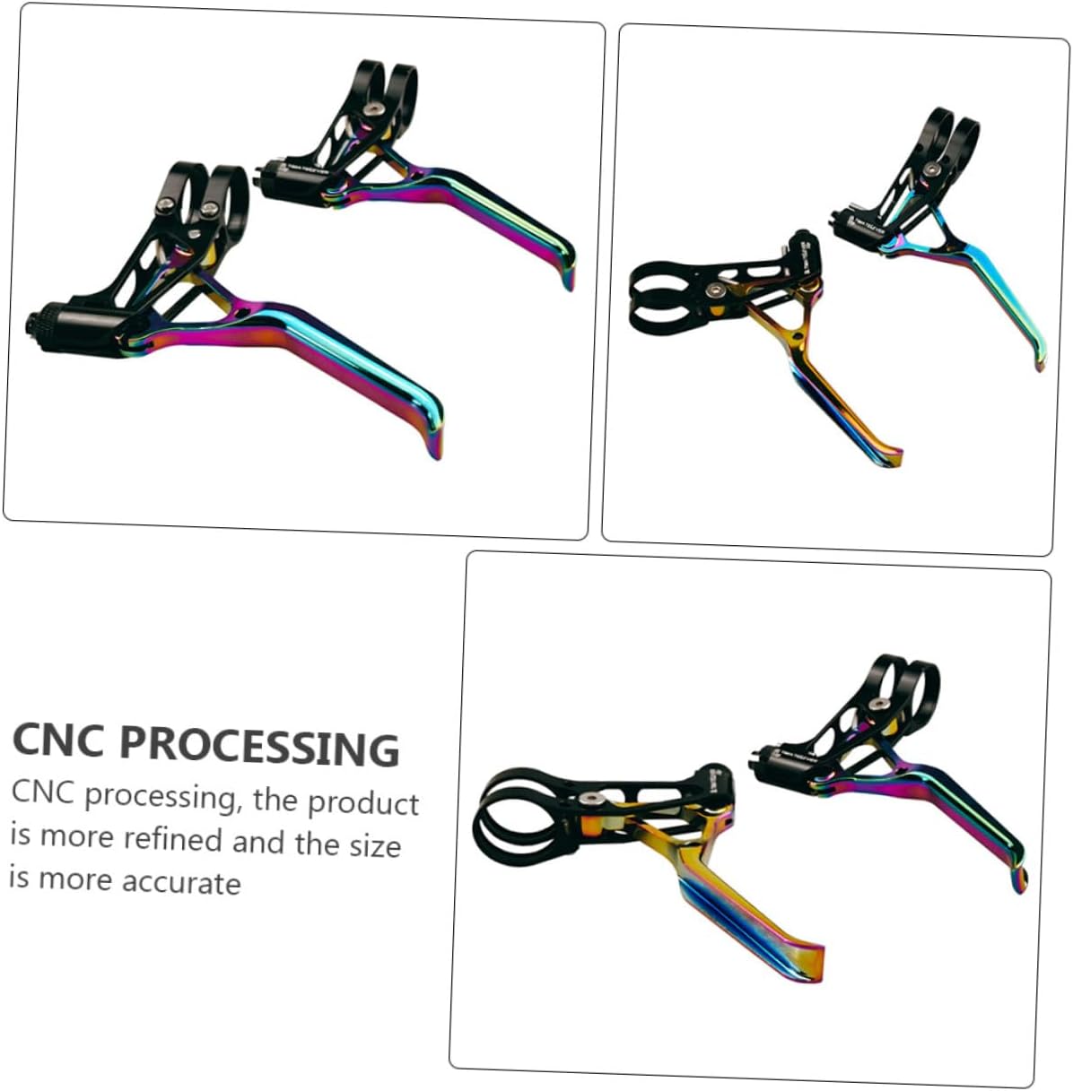 Aluminum Alloy Bicycle Dual-Pivot Brake Lever Pair, Ultra-Light Hollow Cycling Brake Handles for Road and Mountain Bikes, Colorful Lightweight Bike Accessory for Outdoor Riding