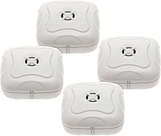 4 Pack Water Leak Detector - 95 Db Flood Detection Alarm Sensor for Bathrooms, Basements, and Kitchens by Mindful Design (White) - coolthings.us