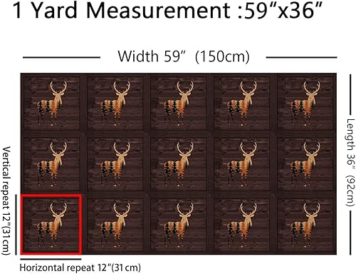 Miniatura 8 de Tela de oso por yarda con bonito estampado de alce decorativo, impermeable, para exteriores, estilo granja, animales salvajes, tela de tapicería