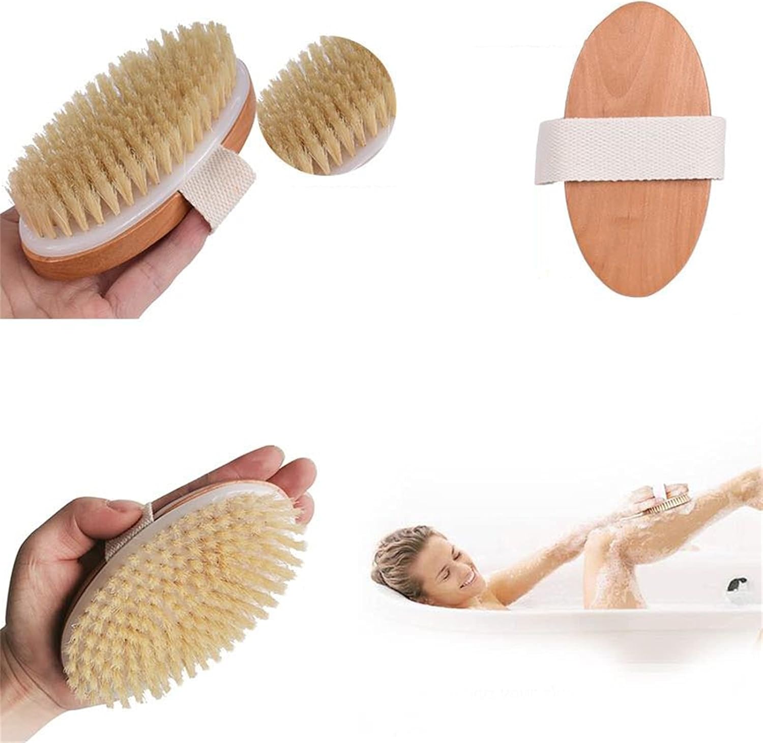 Shaving Brush, Wood Handle Foam Soap Beard Brush Cleaning Hairstyle Bath Shaving Brush, Set of 2