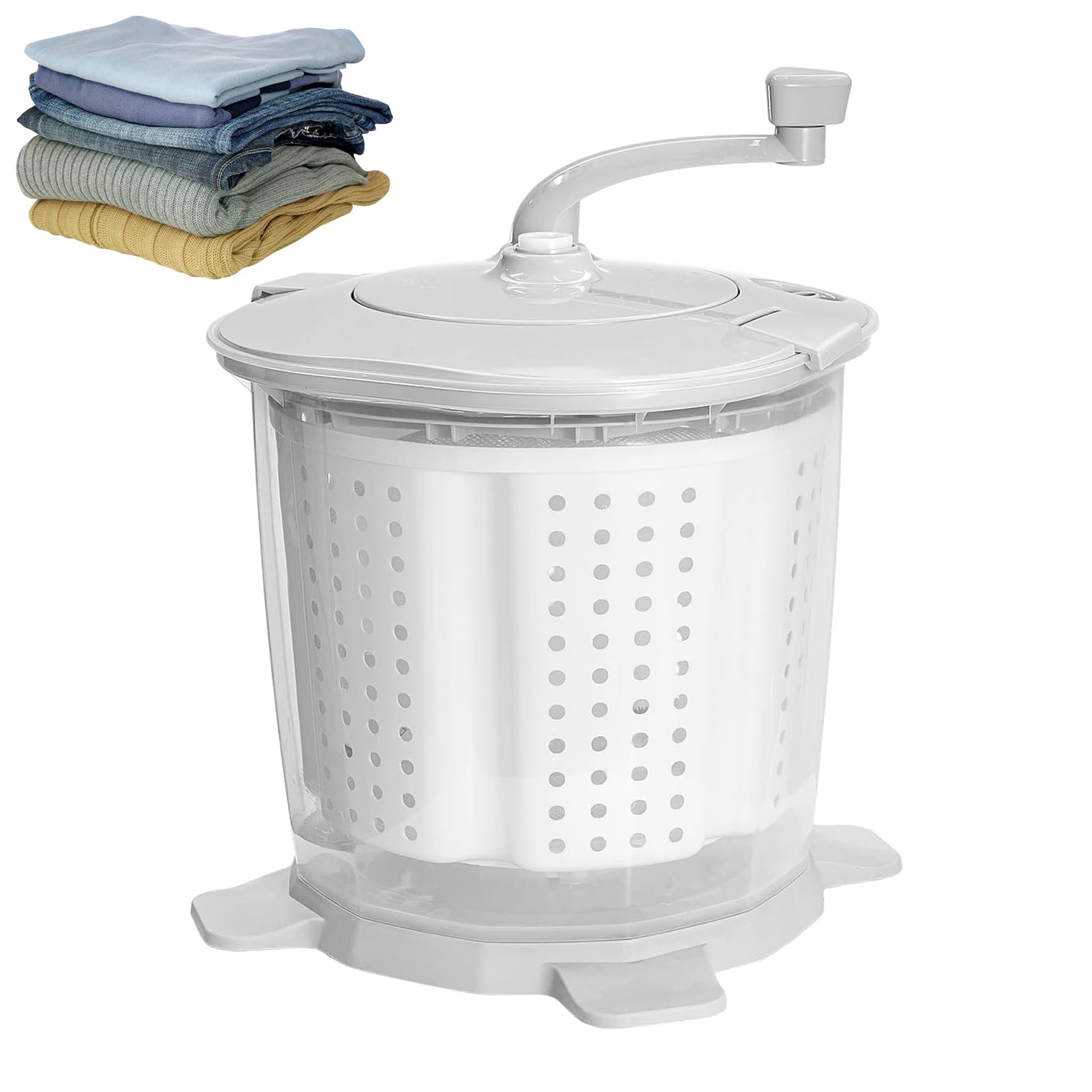 Lavatrice Manuale Con Cestello Di Disidratazione Rimovibile, Mini Lavatrice Portatile A Manovella E Centrifuga, Lavatrice 2 In 1, Non Richiede Elettricità, Per Appartamento Dormitorio
