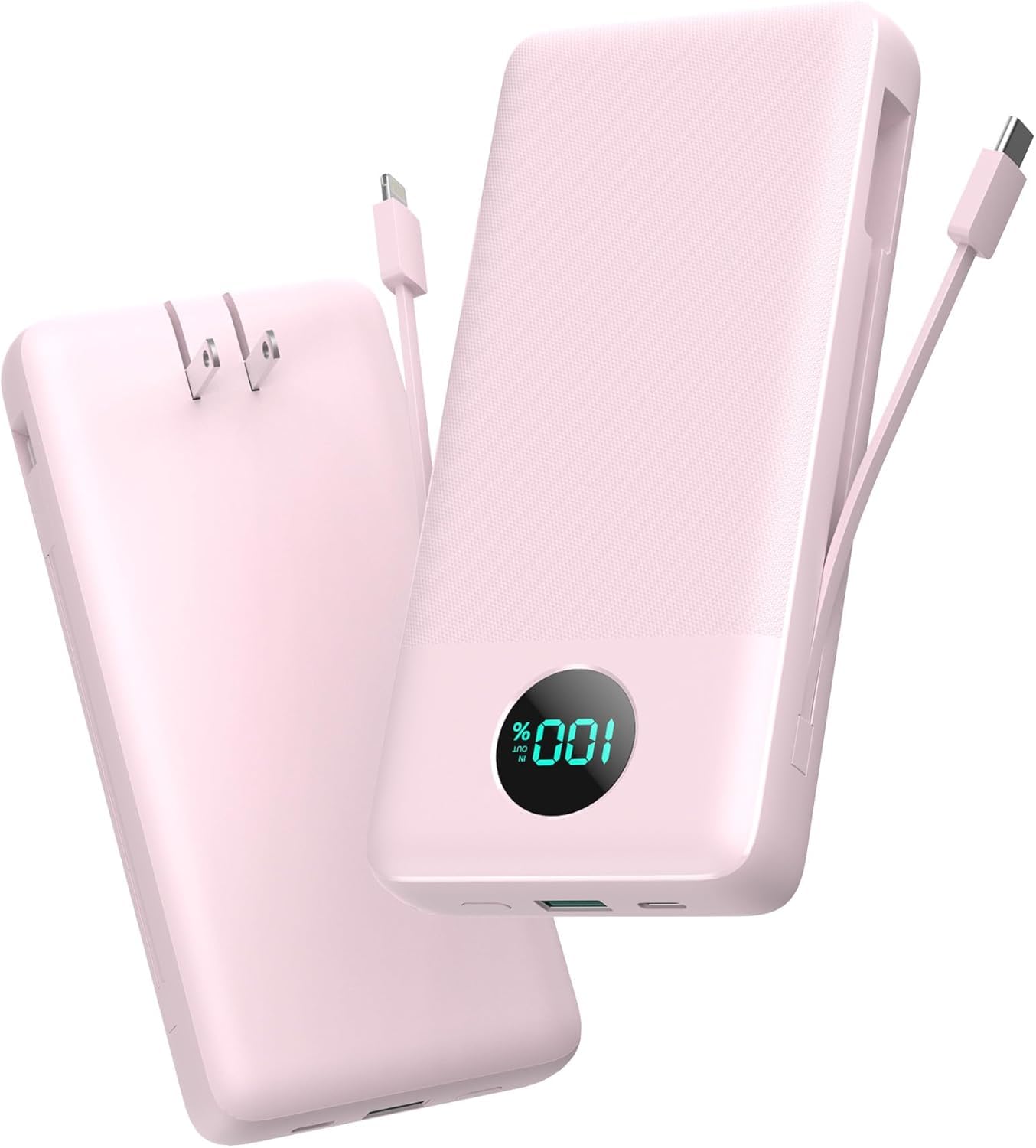 33800mAh Power Bank Portable Battery Pack with Built in Cables Fast Charging Portable Phone Charger Compatible with iPhone