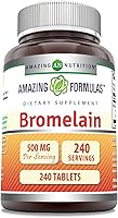 Vista 9 de Amazing Formulas Bromelain 500 mg Suplemento de tabletas Sin OMG Sin gluten Fabricado en Estados Unidos (1 paquete 180 unidades)
