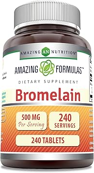 Amazing Formulas Bromelain 500 Mg | Tablets Supplement | Non-GMO | Gluten-Free | Made in USA (Pack of 1 | 240 Count)