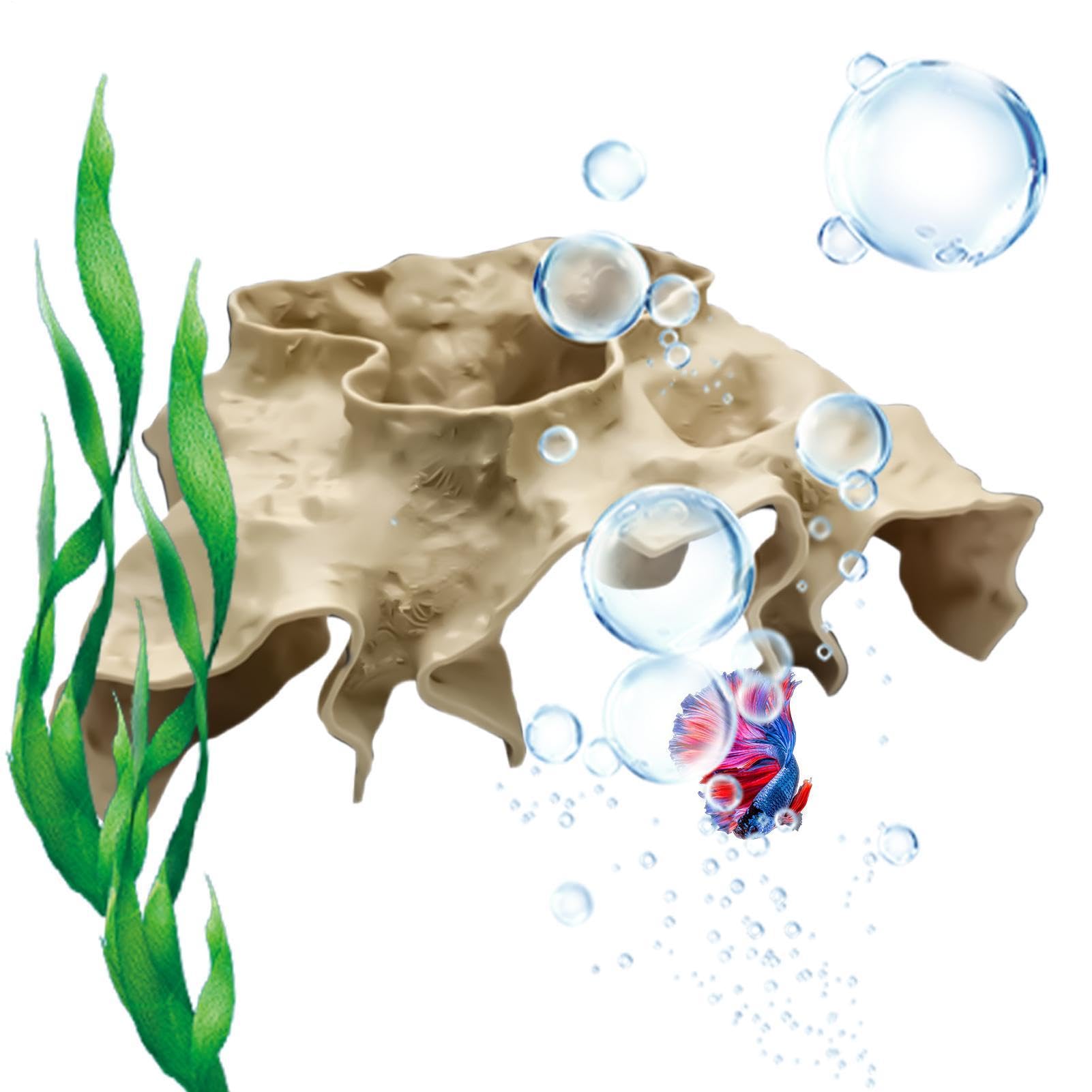 Tiajingzi Aquarium Fish Hiding Place - Realistic and Stable Hiding Tunnel | Aquarium Accessories | Feeding Station Resting Place Underwater