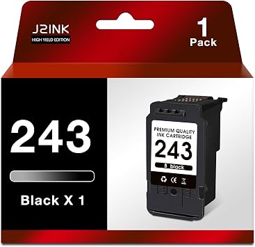 Cannon Printer Ink 243 243XL MX490 TR4522 Black Ink Cartridges Replacement for Canon 243 243XL PG-243 XL PG243 245 245XL with Canon MG2522 MG2922 TR4520 TR4522 TS3322