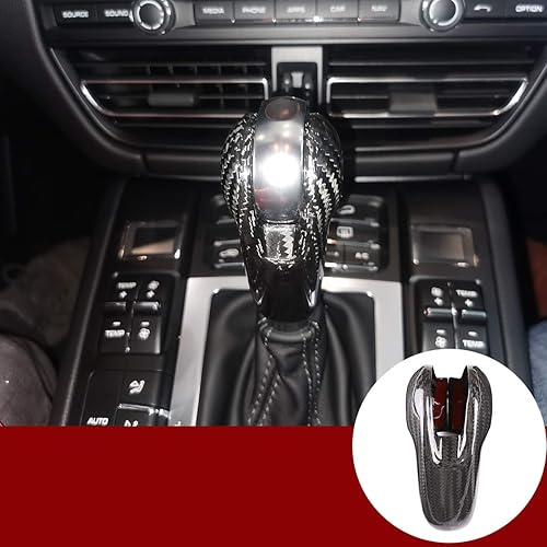 YIWANG 100% fibra de carbono real accesorios de coche interior palanca de cambios cabeza cubierta ajuste para Porsche Macan Panamera Cayman 718 911