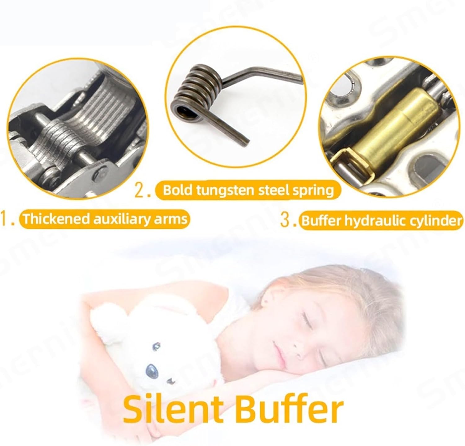 Hinges Furniture Fittings for Kitchen Cabinets Cupboard Wardrobe Dresser Stainless Steel Damper Buffer Soft Door Hinges Hardware(Hinge Repair A 1PC)