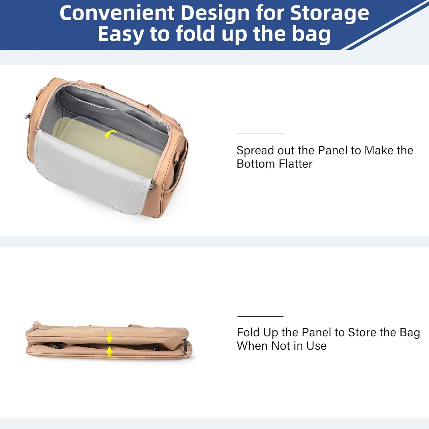 Carry on Duffel Bag Foldable Duffle Bags for Travel, Under Seat Personal Item Bags for Airplanes, Weekender Overnight Mens Travel Tote Bag for Women Small Softside Carry on Luggage (Pink) - Image 3