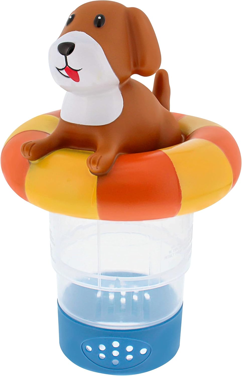 U.S. Pool Supply Puppy Dog Floating Pool Chlorine Dispenser, Collapsible Base, Holds 3″ Tablets – 7″ Fun Cute Happy Pet Life Preserver Animal Float Floater Decoration, Adjustable Balanced Delivery