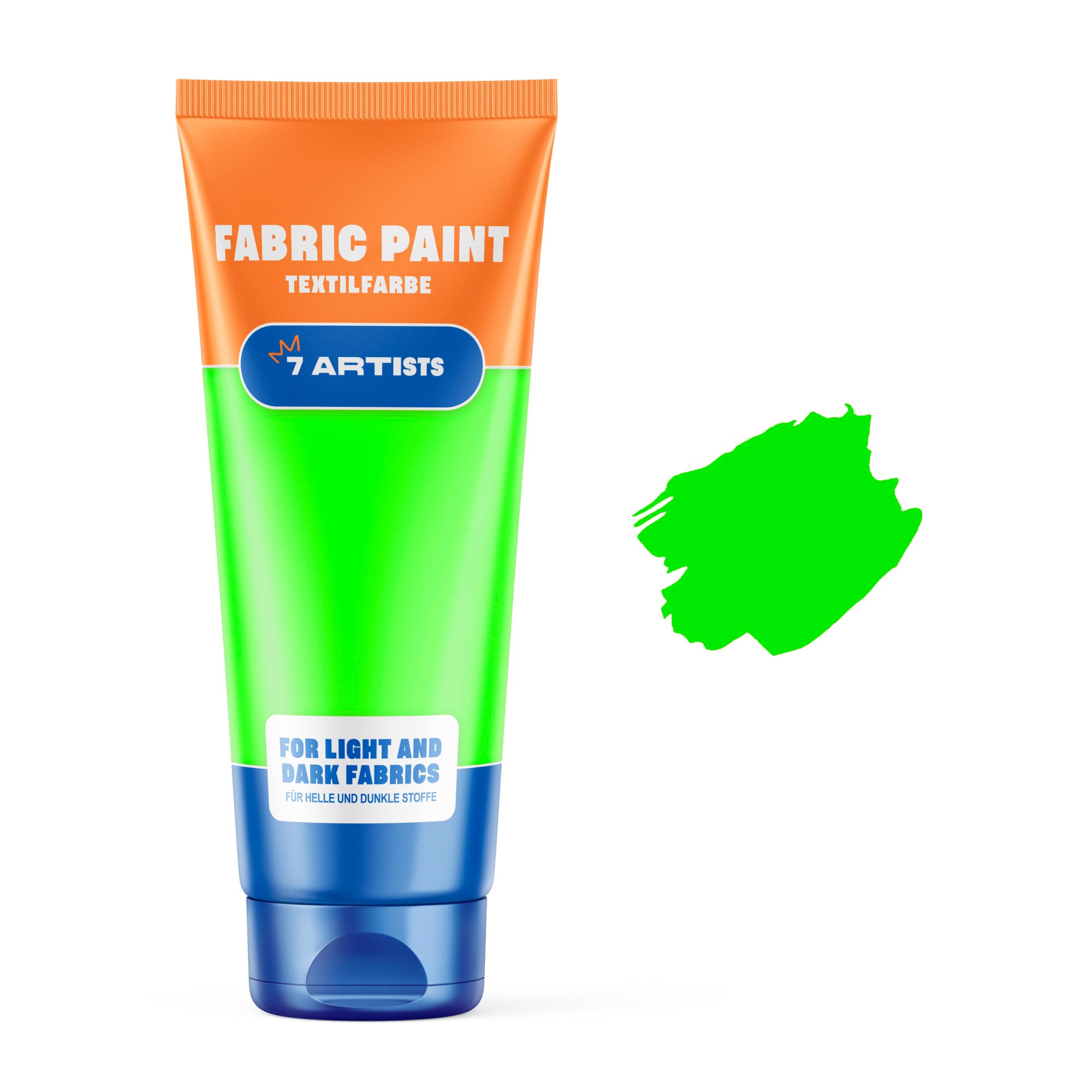 Neon Green Fabric Paint 60 ml – Permanent Textile Paint for Clothes, Shoes & Denim | Water Based Jeans, Leather & Sneaker Paints | Washable Non-Toxic Fabric Dye for Cotton & Synthetic Fabrics
