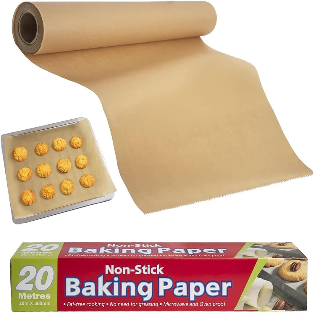 Unbleached Parchment Paper Roll for Baking, 12 in x 66 ft, 65 Sq.ft, Non-Stick Kitchen Baking Paper for Air Fryer, Oven, Steamer, Grilling, Bread Cookies