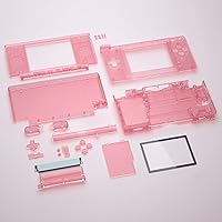 Vista 22 de eXtremeRate Carcasa completa de repuesto negra transparente para Nintendo DS Lite, funda de consola de mano personalizada con botones, lente
