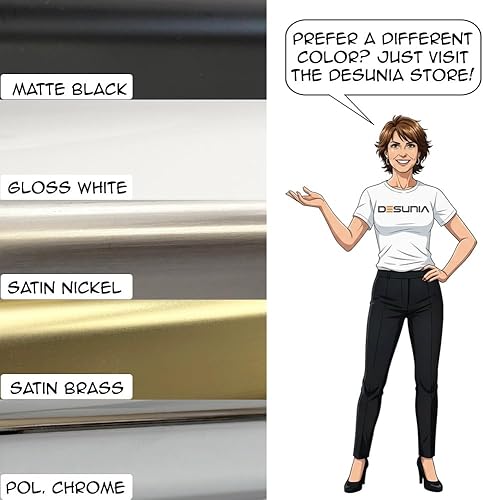 Miniatura 8 de Bridas de soporte para barra de armario con fijación de rosca Enchufes de extremo de poste de ropa resistentes para armarios Cromo pulido 1 par