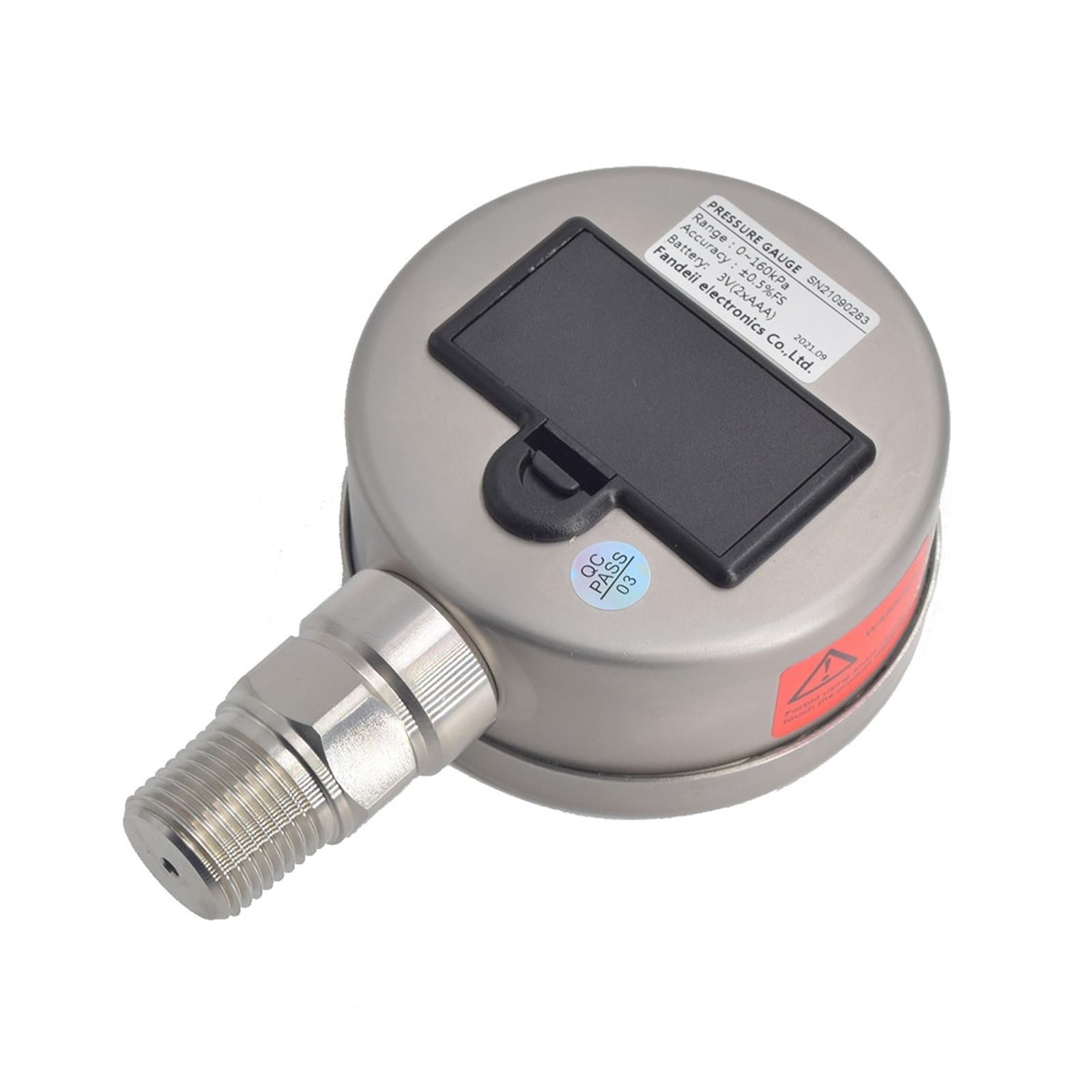 Manomètre, Manomètre protecteur en caoutchouc, anti-poussière, précision 0.5% FS, diaphragme 316L LCD, manomètre acier inoxydable gaz et liquide(G1-2,0-1.6MPa)