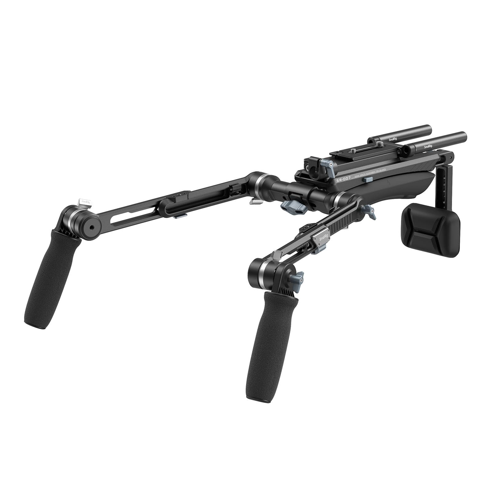 SMALLRIG HawkLock Kit de Fixation d'Epaule, Système de Support d'Epaule pour Appareils Photo/caméscopes Hybrides, Réglage Rapide en Une Seule Touche, Compatible avec Arca-Swiss/MFT, SR007 Pro-4181B