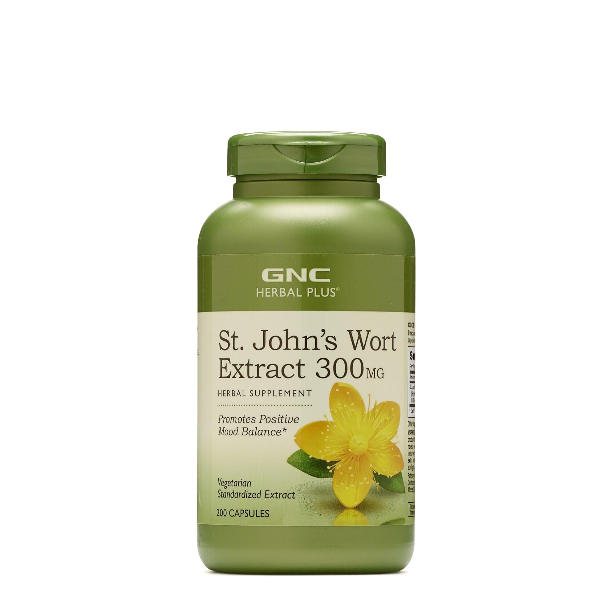 GNC Herbal Plus St. John's Wort Extract 300MG, 200 Capsules (200 Servings)