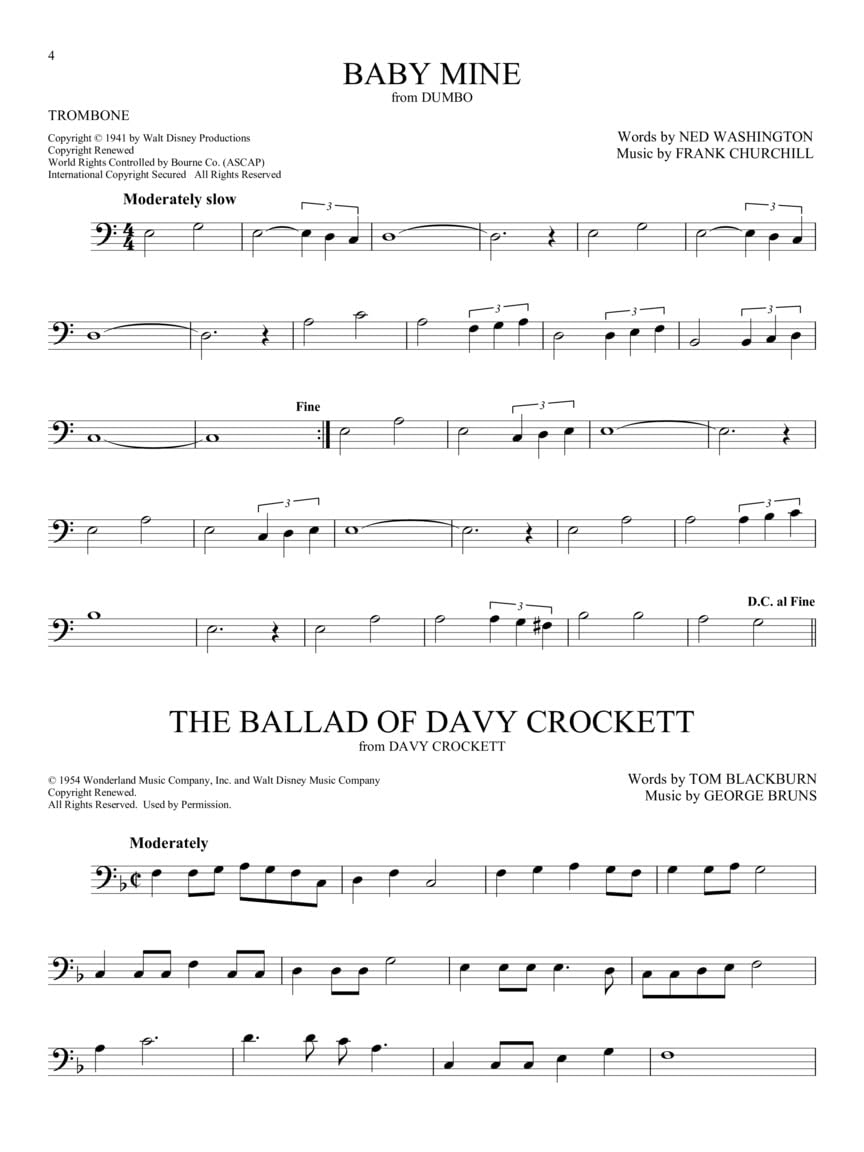 101 Disney Songs: For Trombone