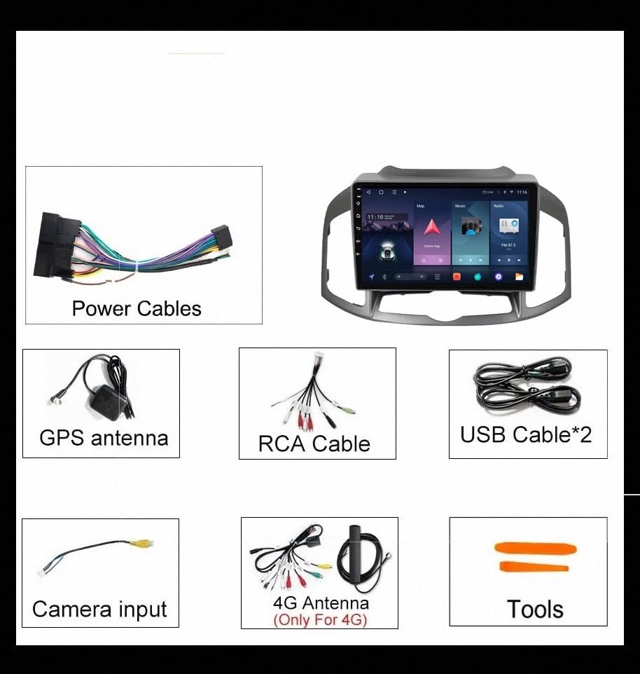 Plus de câbles avec Carplay sans fil Captiva 2011-2016 autoradio Bluetooth