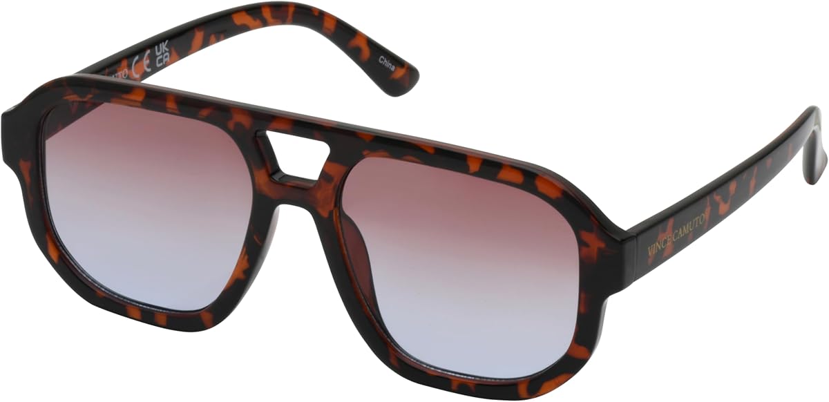Vince Camuto Plastic Aviator with Logo Temple Detail