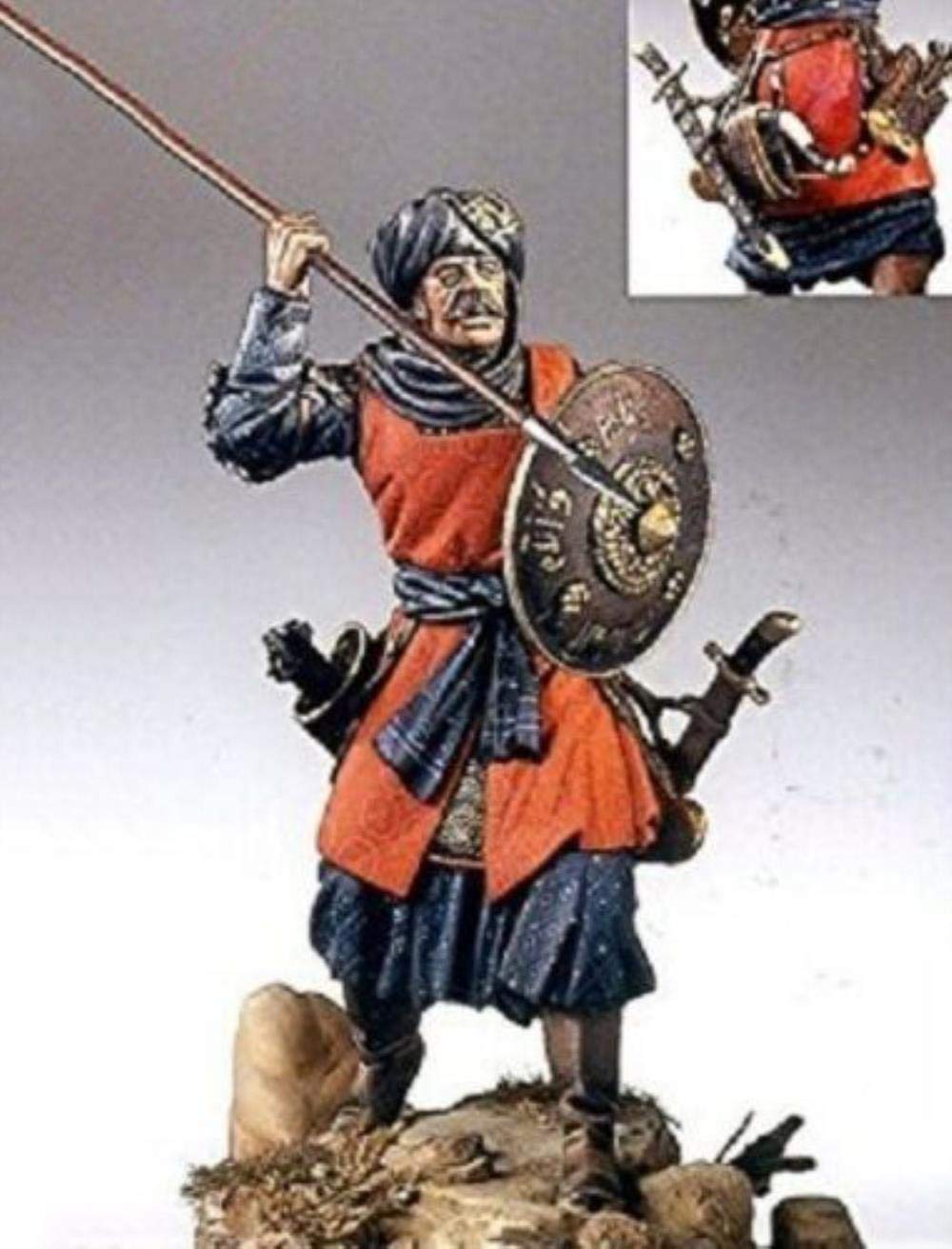 Figurine en résine 1/32 guerrier ancien avec support de lance maquette GK