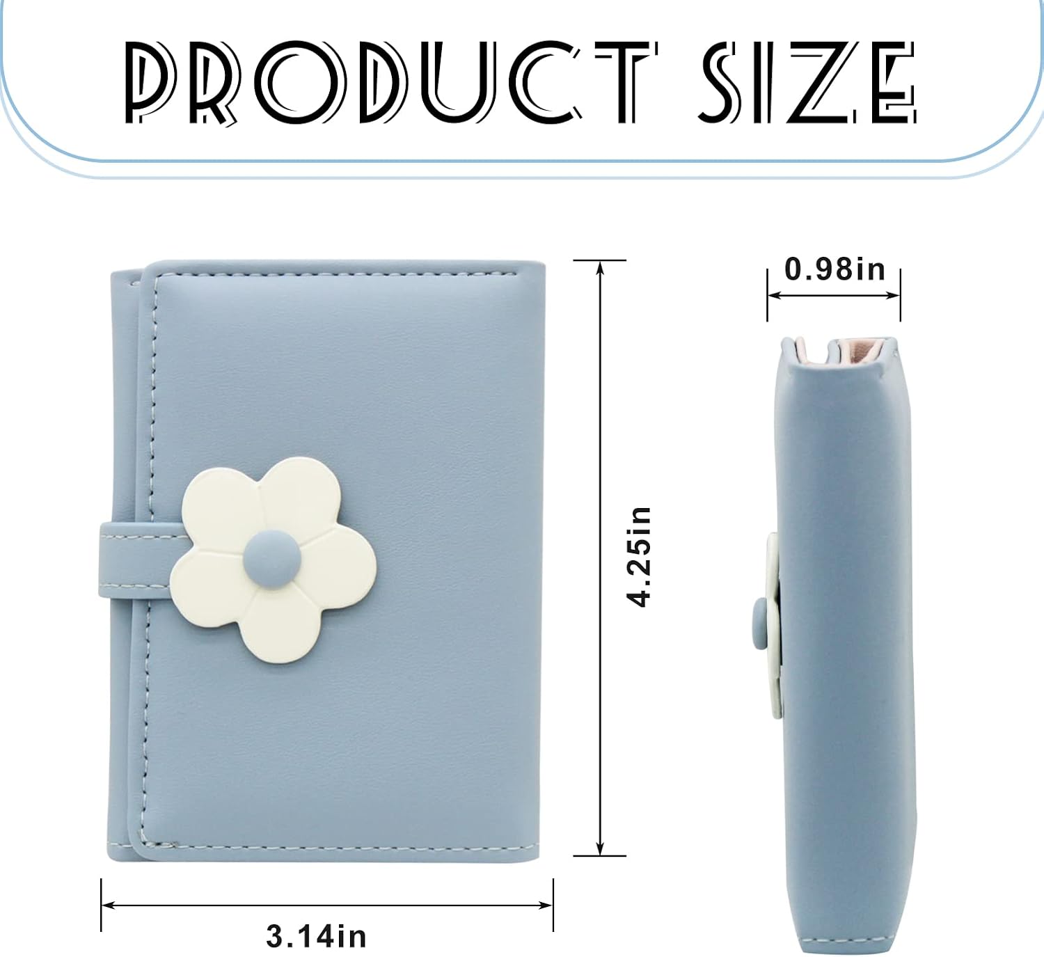 Card Holder with Multi-card Slot, PU Leather Small Wallet for Women and Girls, Mini Credit Card Holder with Flower Snap for Working, Travel, Shopping, Dating (pink)