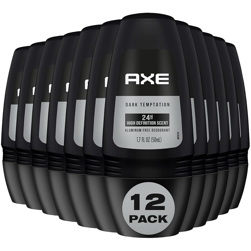 Desodorante roll-on AXE sem alumínio Dark Temptation, pacote com 12 unidades de 50 mL