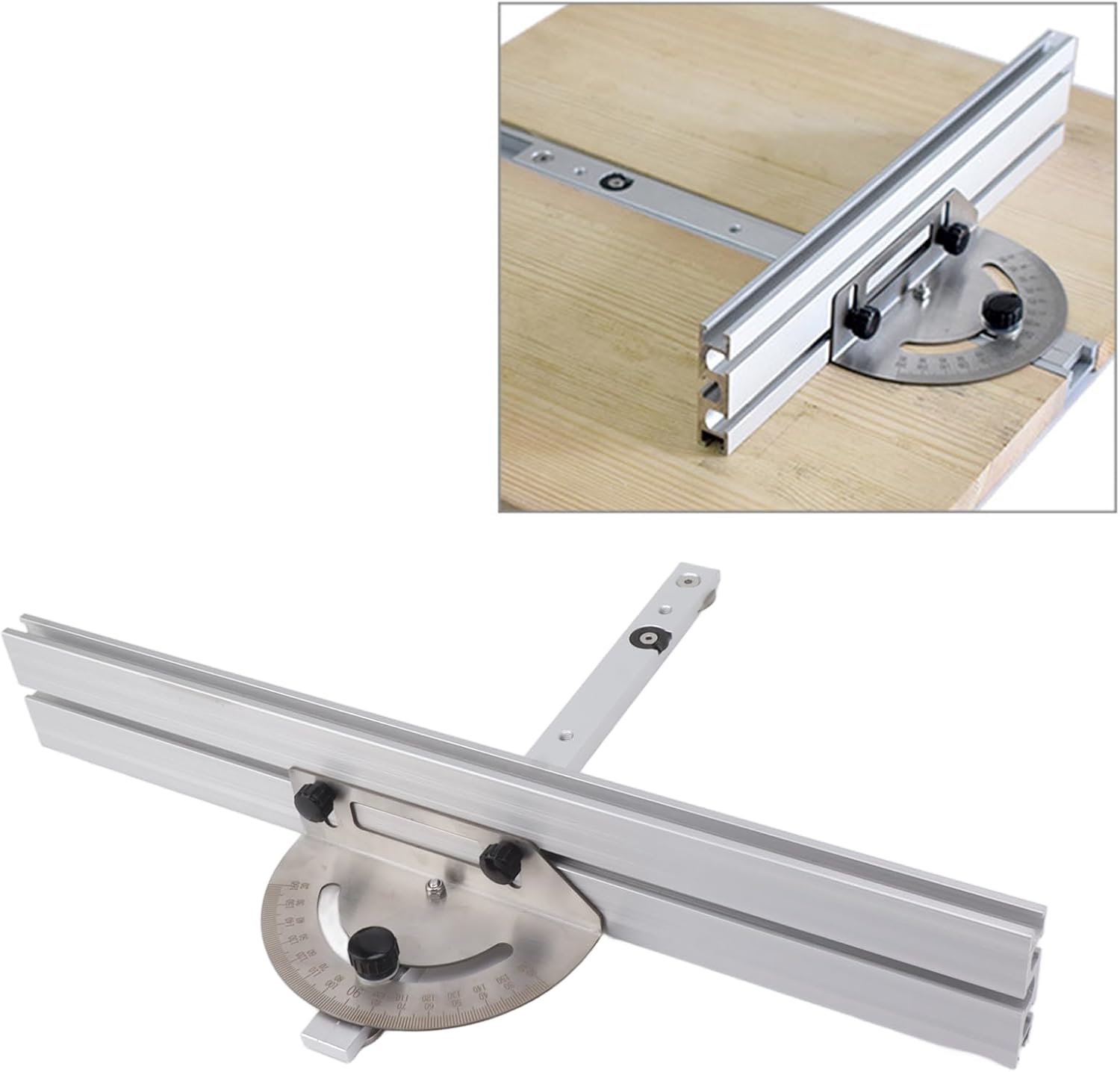 Aluminum Protractor and Angle Gauge, Aluminum Alloy Angle Finder Ruler Construction Protractors Woodworking Ruler Angle Measure Tool with Backstop for Carpenters & Woodworking
