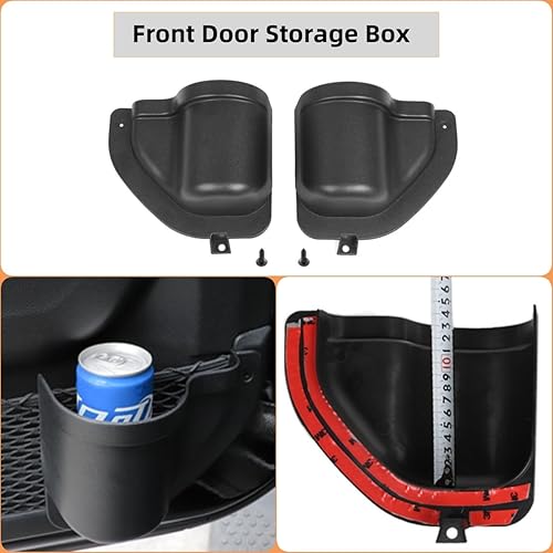 Miniatura 5 de Bandeja organizadora de puerta delantera y trasera para Jeep Wrangler JL 4XE JLU Rubicon Sport Sahara Gladiator JT Accesorios de almacenamiento