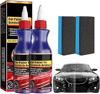 Schneller Kratzer Entferner Auto mit Schwamm, 2026 Neu Professioneller Kratzerentferner Auto Autopolitur, Lack Reparatur Polieren Paste Für Cars Verschiedene Oberflächen Reparatur (2PCS)