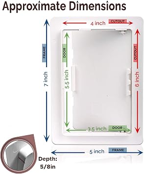 Morvat Access Panel 4x6 Inch for Drywall & Ceiling with Door, Heavy-Duty Durable ABS Plastic & Easy Install Access Box, Wall Hole Cover Plate for Plumbing & Electrical Cables & Wiring, White