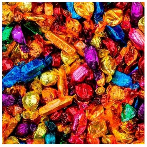 Assorted Mini chocolate Bars - Caramel, Fudge, Eclairs Individually Wrapped Sweet Box Candy For Halloween, Christmas Stocking Fillers, Birthday Piñata Party Bags Treats (500g)