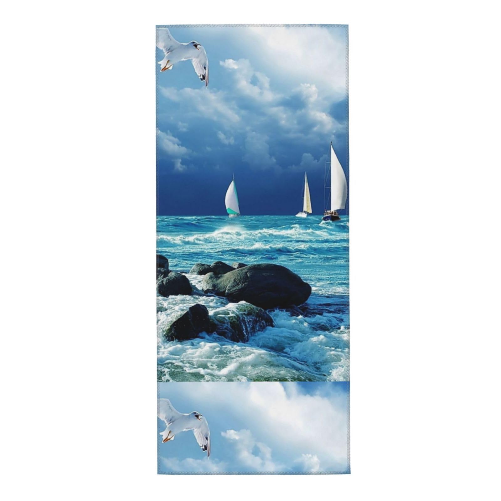 HUYGD Towel 30 x 70 cm,Hand Towel, Soft Bath hand towels for Kitchen Hotel Gym Laundry RoomSailing Ship