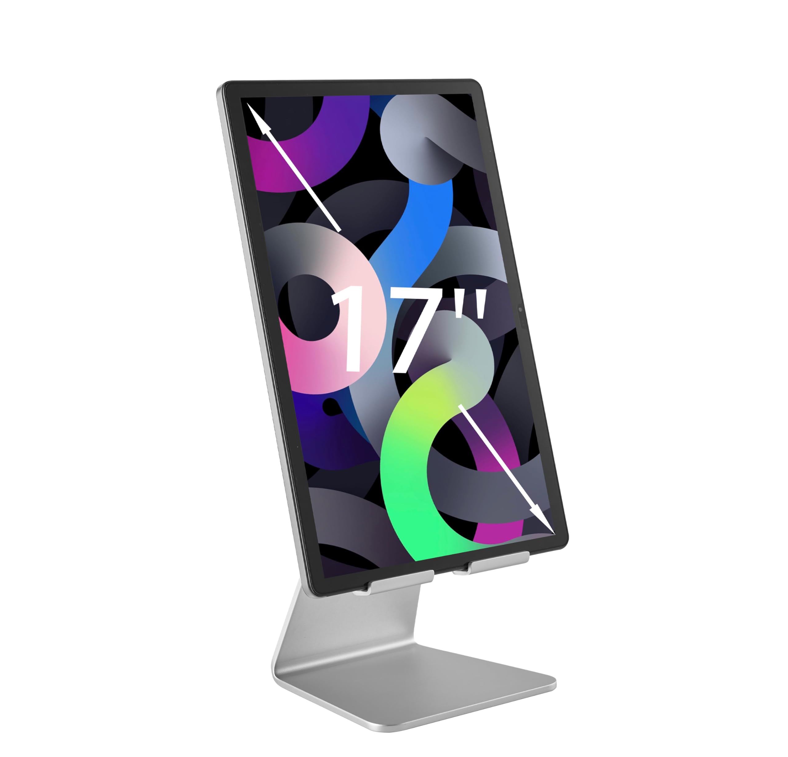 Support De Tablette Extrêmement Stable pour Tablettes Et Ordinateurs Portables Grand Format (7''-18''), avec Stabilité Tactile Supérieure, Compatible avec iPad, Switch Et Écrans Portables (Argent)