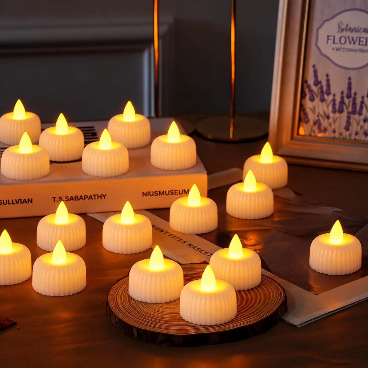 Rechargeable Flameless Tea Lights - Realistic Flickering Glow -8 Rechargeable Flameless Tea Lights - Realistic Flickering Glow -8
