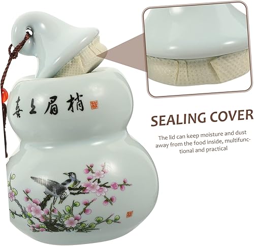 Miniatura 7 de Tarro de almacenamiento de cerámica en forma de calabaza de té, tarros de café con tapas, decoración de conejo, almacenamiento de té de porcelana,
