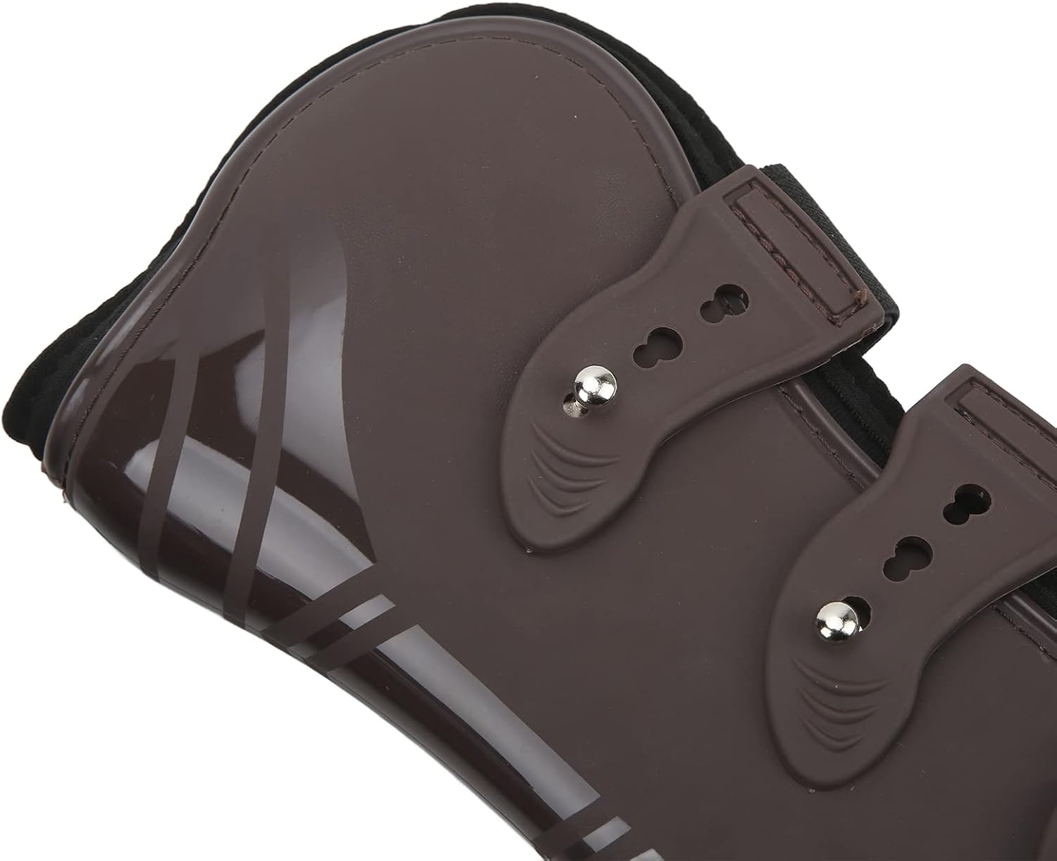Pongnas Professional Horse Front Leg Boots Shock Absorbing PU Neoprene Protective Wraps for Riding & Jumping,Brown XL Pair