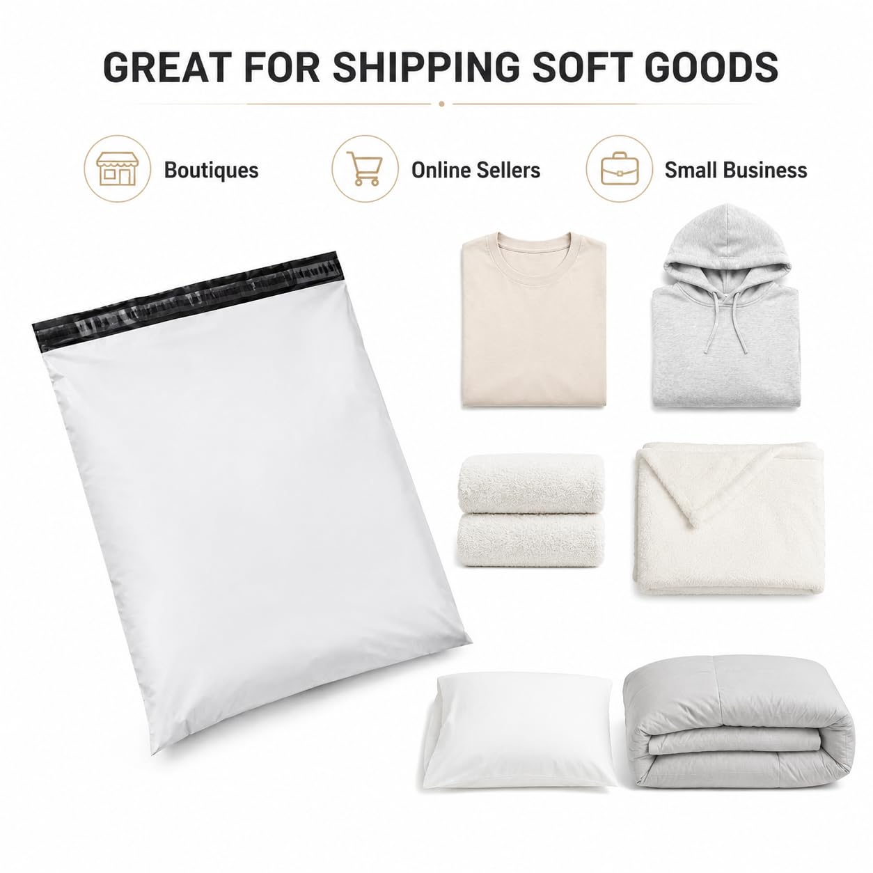 23,5 x 30 Jumbo Poly sobres sobres bolsas con cierre de color blanco bolsas para envío