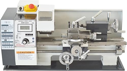 HQHAOTWU 7 "* 12" torno de metal de sobremesa, torno de metal de precisión de hilos métricospulgadas, mini torno 600W motor sin escobillas