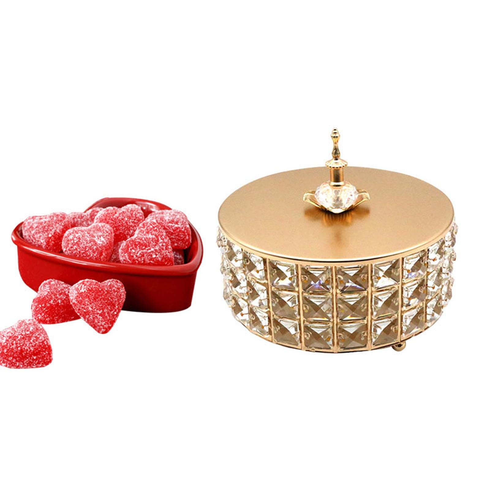 Ms Enterprise Round Jewelry Box Keepsake Treasure Candy Storage Case for Tabletop 20cm