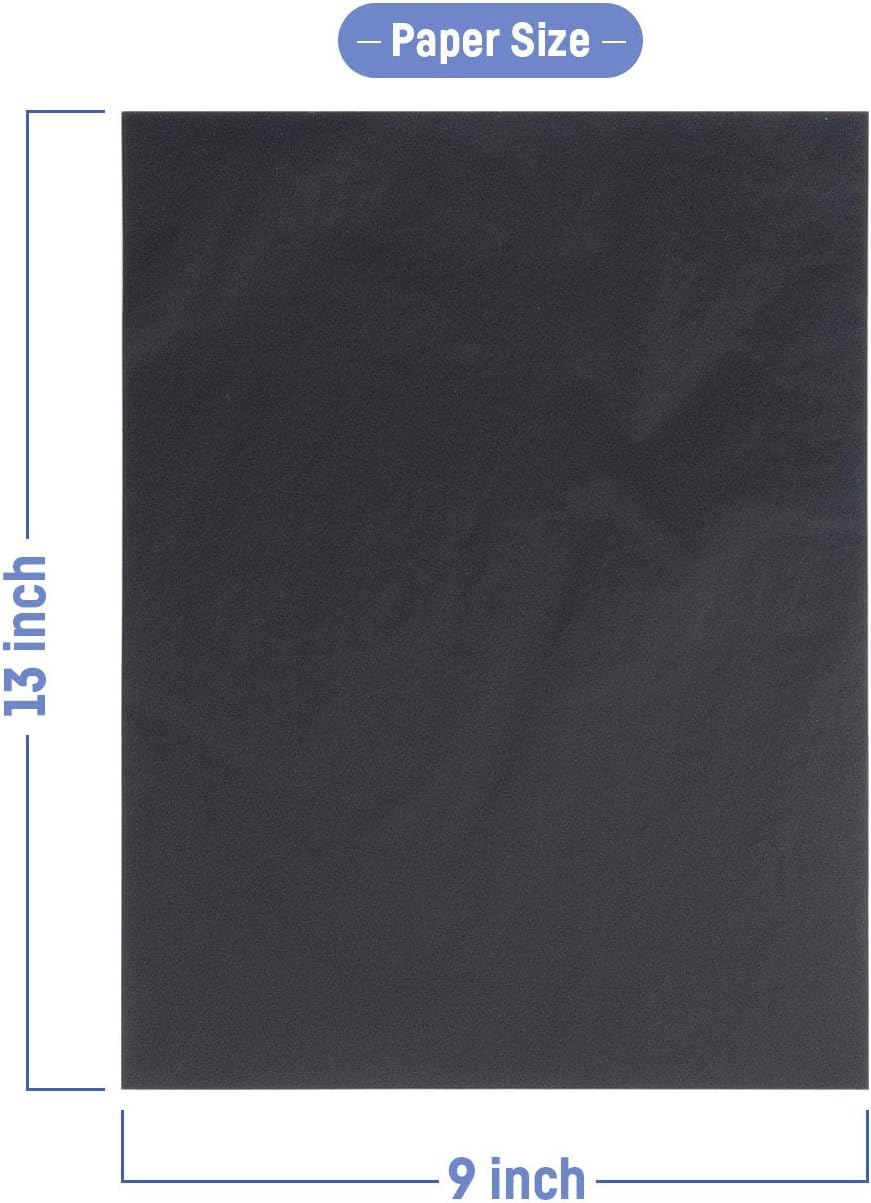 Dowsabel Carbon Transfer Paper, 36 Pack Black Graphite Tracing Papers for DIY Wood, Paper, Canvas (9 x 13 inches)