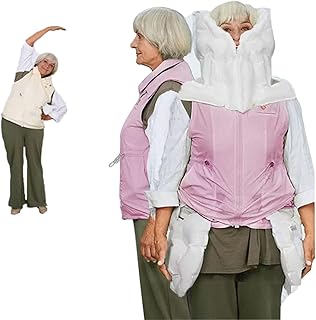 Nicvrea Chaleco Anticaída Unisex para Personas Mayores, Chaqueta con Airbag para Motocicleta, Múltiples Airbags, Ropa de Protección Inteligente,Pinkforfemale-M