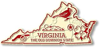Virginia Small State Magnet by Classic Magnets, 3.1" x 1.5", Collectible 3D Rubber Vintage-Style Souvenirs and Gifts Made in The USA