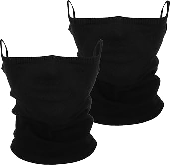 Lusofie 2 Pack Half Face Mask for Motorcycle, Windproof Face Covering Breathable Cycling Running Neck Mask for Outdoor Activities Black