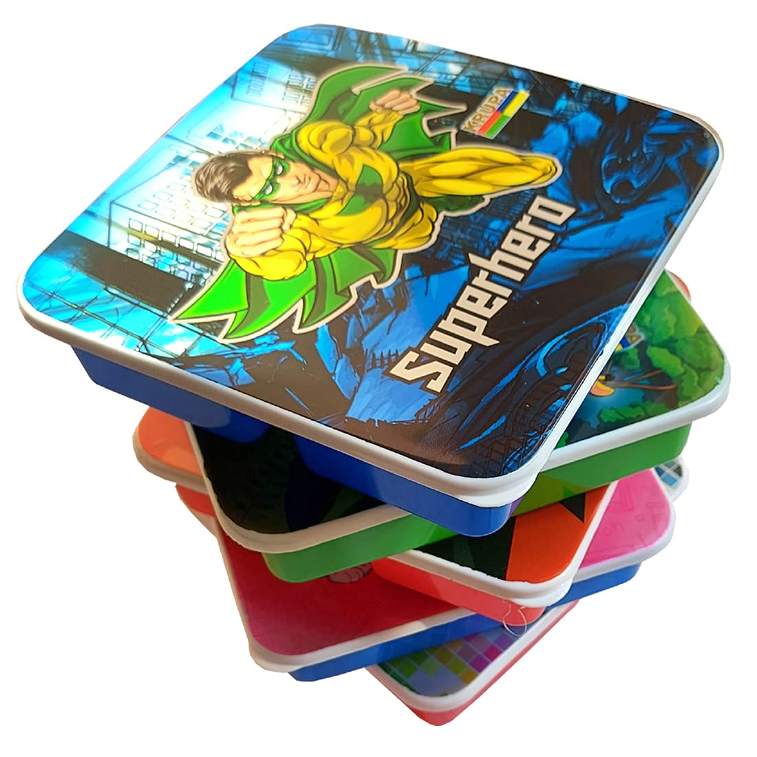 KIVYA Return Multicolor 3 Compartment Plastic Lunch Boxes with Fork and Spoon for Girls and Boys - Pack of 6 (B09CDZYBWB) Amazon Price History, Amazon Price Tracker