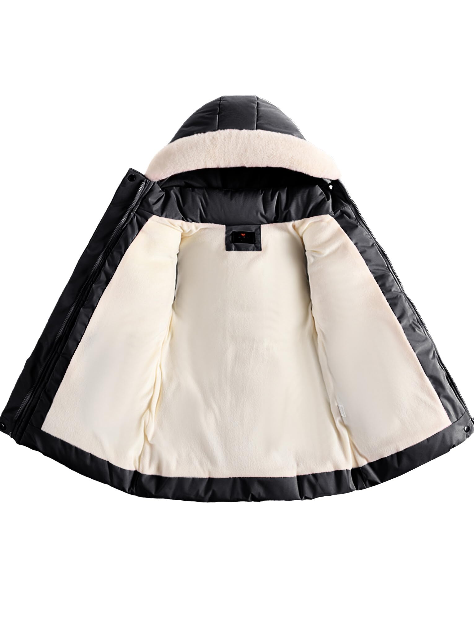 Happy Cherry - Giacche con cappuccio per bambini da 1 a 14 anni con cappuccio, foderate in pile, giacche imbottite invernali, a maniche lunghe, con cerniera, tinta unita, cappotto termico spesso