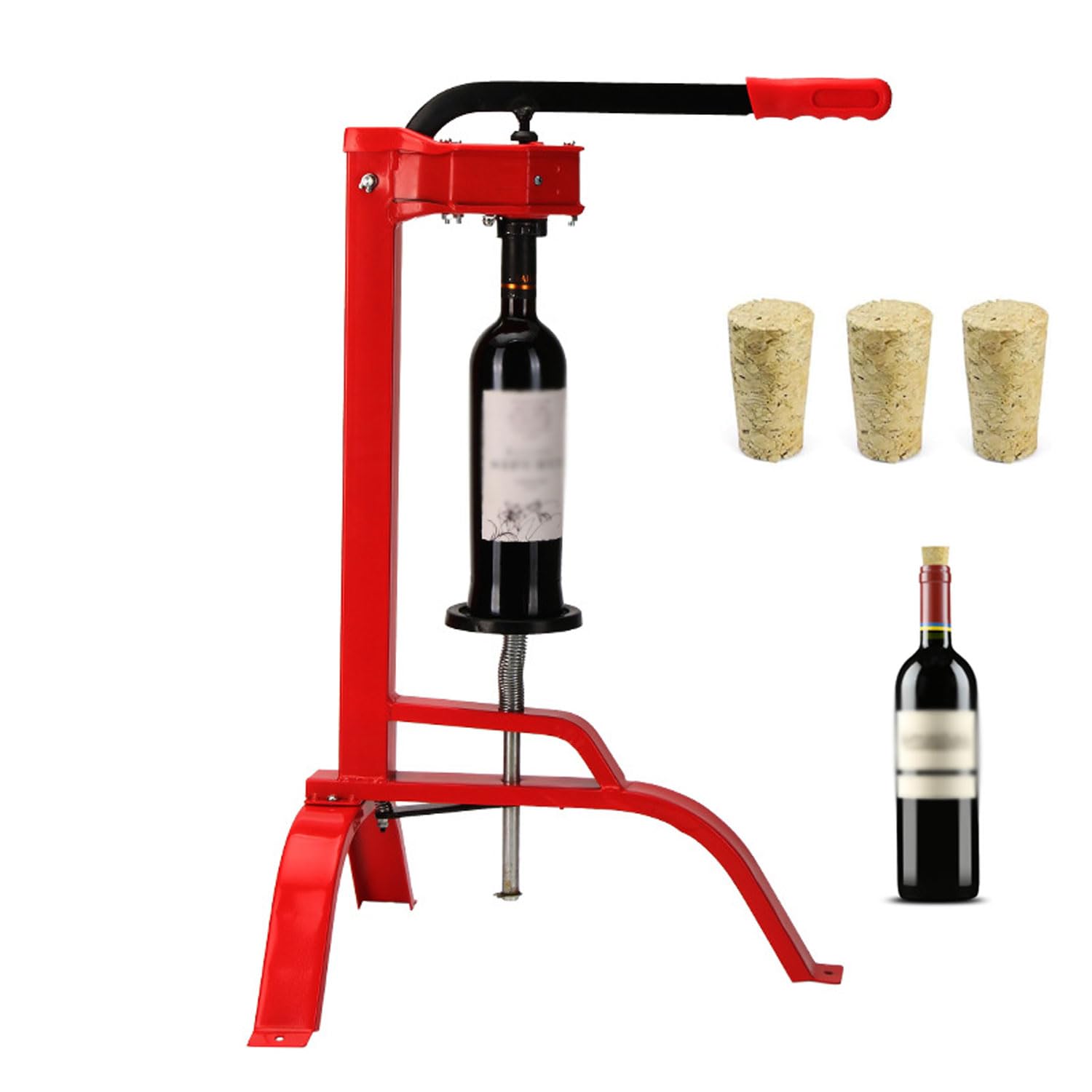 Generico Tappatrice Manuale per Bottiglie di Vino con Sigillatore per Tappi di Sughero - Attrezzatura per Produzione di Birra e Imballaggio