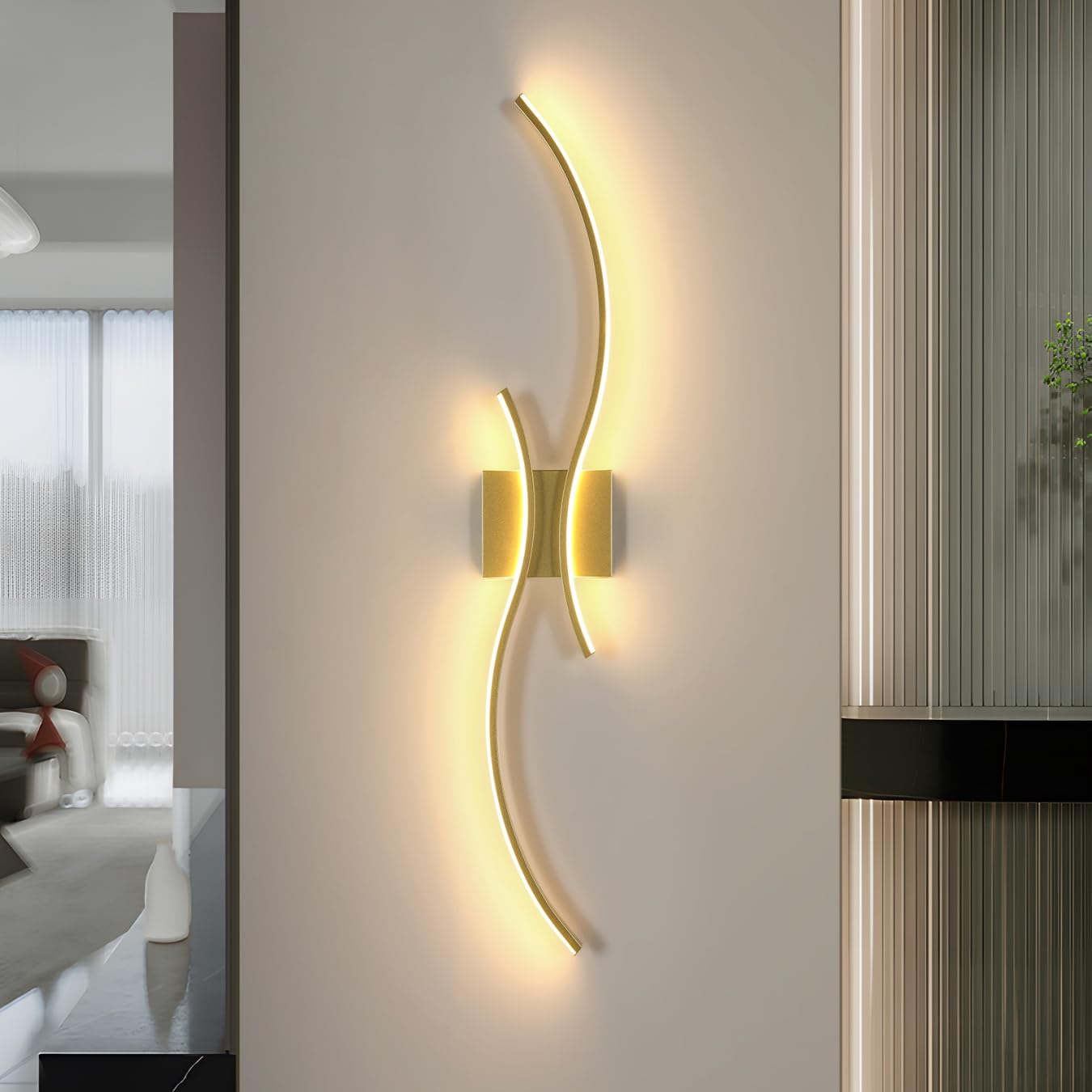 Comely Applique Murale Intérieure LED 27W 3075LM 80CM, Luminaire Mural LED pour Salon Chambre Escalier, 3000K Lumière Chaude