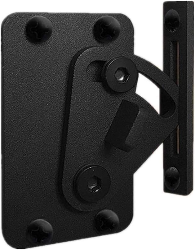 JSEIAJB Black Carbon Steel Sliding Wood Latch Gate Lock Privacy for Barn Door Pocket Doors Garage and Shed
